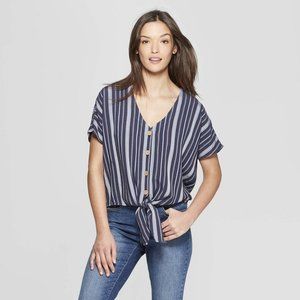 NWOT Button Down V-neck Top